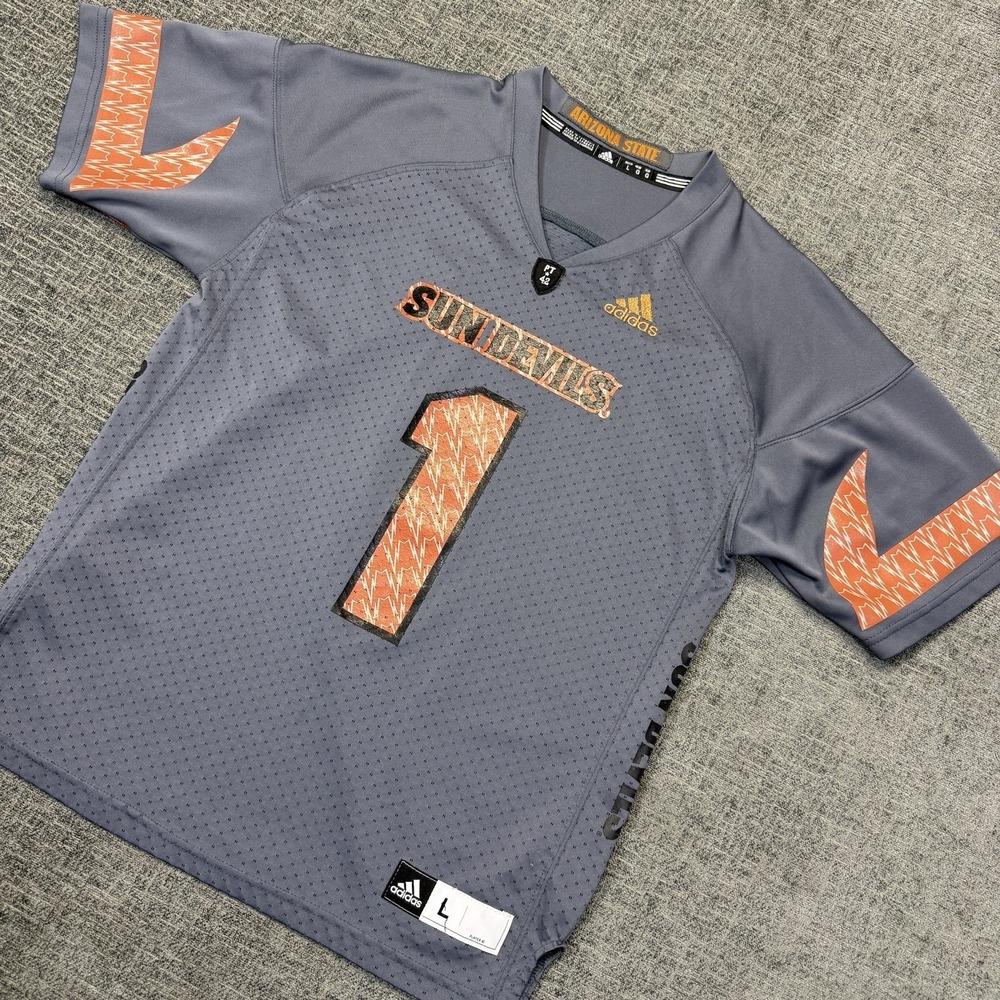Arizona State Sun Devils Adidas FootballJersey Youth L Gray #1 Football NCAA